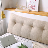 NNEAGS 2X 180cm Beige Triangular Wedge Bed Pillow Headboard Backrest Bedside Tatami Cushion Home Decor