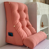 NNEAGS 2X 45cm Peach Triangular Wedge Lumbar Pillow Headboard Backrest Sofa Bed Cushion Home Decor