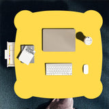 NNEAGS 2X Yellow Minimalist Cat Ear Portable Floor Table Small Space-Saving Mini Desk Home Decor