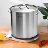 NNEAGS 50L Stainless Steel Stock Pot with One Steamer Rack Insert Stockpot Tray