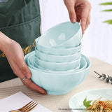 NNEAGS Light Blue Japanese Style Ceramic Dinnerware Crockery Soup Bowl Plate Server Kitchen Home Decor Set of 9
