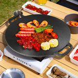 NNEAGS 37cm Cast Iron Induction Crepes Pan Baking Cookie Pancake Pizza Bakeware