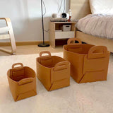 NNEAGS 2X Large Coffee Foldable Felt Storage Portable Collapsible Bag Home Office Foldable Organiser with Carry Handles