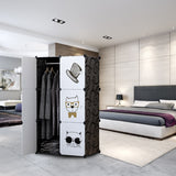 NNEAGS 6 Cubes Black Portable Wardrobe Divide-Grid Modular Storage Organiser Foldable Closet