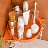 NNEAGS 2X Orange 360 Degree Wall-Mounted Rotating Bathroom Organiser Corner Vanity Rack Toilet Adhesive Storage Shelf