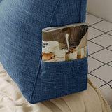 NNEAGS 2X 180cm Blue Triangular Wedge Bed Pillow Headboard Backrest Bedside Tatami Cushion Home Decor