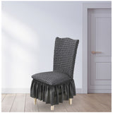 NNEAGS Dark Grey Chair Cover Seat Protector with Ruffle Skirt Stretch Slipcover Wedding Party Home Decor