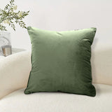 NNEAGS 2X 45cm Subtle Army Green Foliage Velvet Square Throw Pillow
