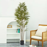 NNEAGS 2X 240cm Lucky Bamboo Tree Bambusa Vulgaris Artificial Plant w/ 7 Branches Home Accent Decor