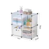 NNEAGS 2X 4-Cube Transparent Shelf Box Portable Cubby DIY Storage Shelves Modular Closet Organiser
