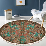 NNEAGS 2X 90cm Mandala Round Area Thick Anti-slip Doormat, Home Decor