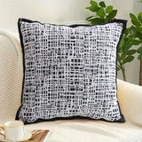 NNEAGS 45cm Vintage Leopard Print Sofa Black & White Grid Wide Edge Square Throw Pillow