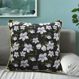 NNEAGS 45cm Subtle Foliage Green Pillow Subtle Orchid Blossom Square Throw Pillow
