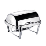 NNEAGS 4X 6.5L Stainless Steel Double Soup Tureen Bowl Station Roll Top Buffet Chafing Dish Catering Chafer Food Warmer Server