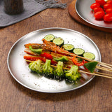 NNEAGS 20cm Premium Silver Grilling Plate - Durable, Heat-Resistant, Perfect for BBQs and Outdoor Cooking Kitchen Essential