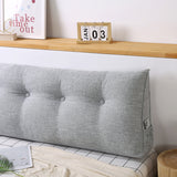 NNEAGS 2X 180cm Silver Triangular Wedge Bed Pillow Headboard Backrest Bedside Tatami Cushion Home Decor