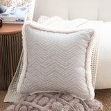 NNEAGS 45cm Wabi-sabi Herringbone Square Throw Pillow