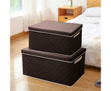 NNEAGS Medium Coffee Non-Woven Diamond Quilt Grid Fabric Storage/Organizer Box
