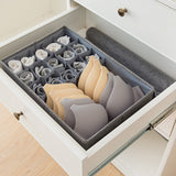NNEAGS 2X Grey Flip Top Underwear Storage Box Foldable Wardrobe Partition Drawer Home Organiser