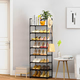 NNEAGS 2X 8 Tier Shoe Storage Shelf Space-Saving Caddy Rack Organiser with Handle