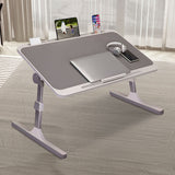 NNEAGS 2X 70X45cm Grey Small Laptop Bed Portable Foldable Study Table Adjustable