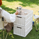 NNEAGS 52.5x35.5cm 55L White Car & Camping Foldable Storage Box Crate Stackable Container No Handle