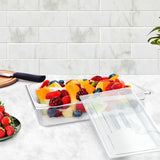 NNEAGS 100mm Clear Gastronorm GN Pan 1/1 Food Tray Storage Bundle of 2 with Lid