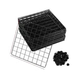 NNEAGS 2X Black Portable 2 Tier Cube Storage Organiser Foldable DIY Modular Grid Space Saving Shelf