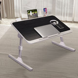 NNEAGS 70X45cm Black Small Laptop Bed Portable Foldable Study Table Adjustable