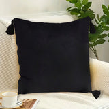 NNEAGS 45X Black Vintage Butterfly Pillow Tassel Velvet Square Throw Pillow