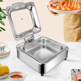 NNEAGS 2X Stainless Steel Square Chafing Dish Tray Buffet Cater Food Warmer Chafer with Top Lid