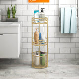NNEAGS 2X 3 Tier Bathroom Freestanding Storage Shelf Multifunctional Display Rack Organiser with Basket