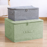 NNEAGS 2X Green Large Portable Double Zipper Storage Box Moisture Proof Clothes Basket Foldable Home Organiser