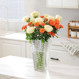 NNEAGS 22.5cm Handcrafted Clear Glass Vase, Classic Design for Home Decor