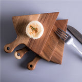 NNEAGS 2X  6 pcs Brown Round Divisible Wood Pizza Server Food Plate Board Pizza Paddle Cutting Board Home Decor