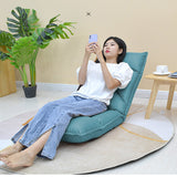 NNEAGS Green Lounge Recliner Lazy Sofa Bed Tatami Cushion Collapsible Backrest Seat Home Office Decor