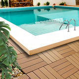 NNEAGS 11 pcs Coffee DIY Wooden Composite Decking Tiles Garden Outdoor Backyard Flooring Home Decor