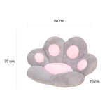 NNEAGS 2X Grey Paw Shape Cushion Warm Lazy Sofa Decorative Pillow Backseat Plush Mat Home Decor