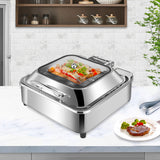 NNEAGS Stainless Steel Square Chafing Dish Tray Buffet Cater Food Warmer Chafer with Top Lid