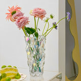 NNEAGS 29cm Glass Clear Vase Crystal VASE Thick Modern Home Decor