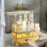 NNEAGS 2X 3 Tier Golden Yellow Multifunctional Countertop Cosmetic Storage Makeup Skincare Holder Jewelry Cabinet Bathroom Desk Drawer Vanity Organiser