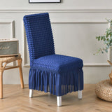 NNEAGS 2X Blue Chair Cover Seat Protector with Ruffle Skirt Stretch Slipcover Wedding Party Home Decor