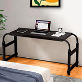 NNEAGS 2X 120x45cm Black Cross Bed Movable Desk Table w/ Adjustable Length & Height
