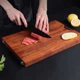 NNEAGS 50cm Rectangular Wooden Ebony Butcher Block Non-slip Chopping Food Serving Tray Charcuterie Board