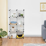 NNEAGS 8-Cube Transparent Shelf Box Portable Cubby DIY Storage Shelves Modular Closet Organiser