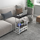 NNEAGS 40x80cm Black Bedside Table Movable Bedroom Desk Student Computer Table