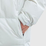 NNEAGS abbee White 2XL Winter Hooded Overcoat Long Jacket Stylish Lightweight Quilted Warm Puffer Coat