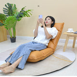 NNEAGS Yellow Lounge Recliner Lazy Sofa Bed Tatami Cushion Collapsible Backrest Seat Home Office Decor