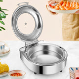 NNEAGS Stainless Steel Round Chafing Dish Tray Buffet Cater Food Warmer Chafer with Top Lid