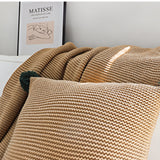 NNEAGS Coffee Tassel Fringe Knitting Blanket Warm Cozy Woven Cover Couch Bed Sofa Home Decor